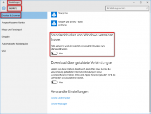 Windows 10 Standarddrucker